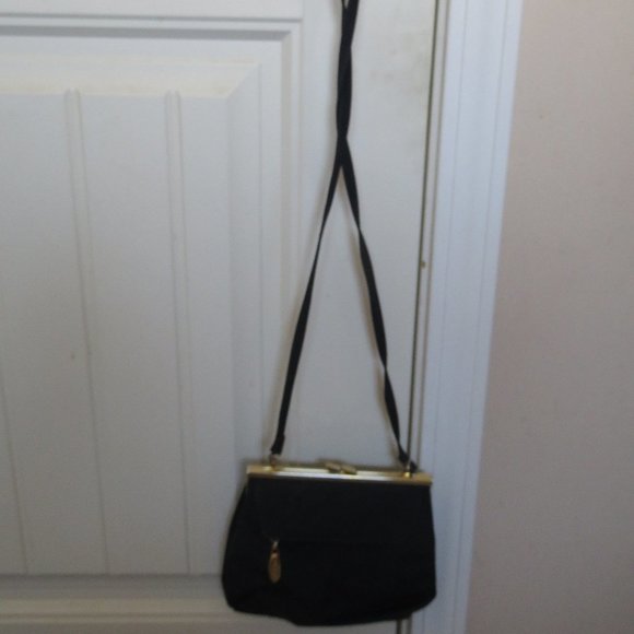 LIZ CLAIBORNE VILLAGER HANDBAG BLACK VINTAGE (643) - Picture 3 of 7